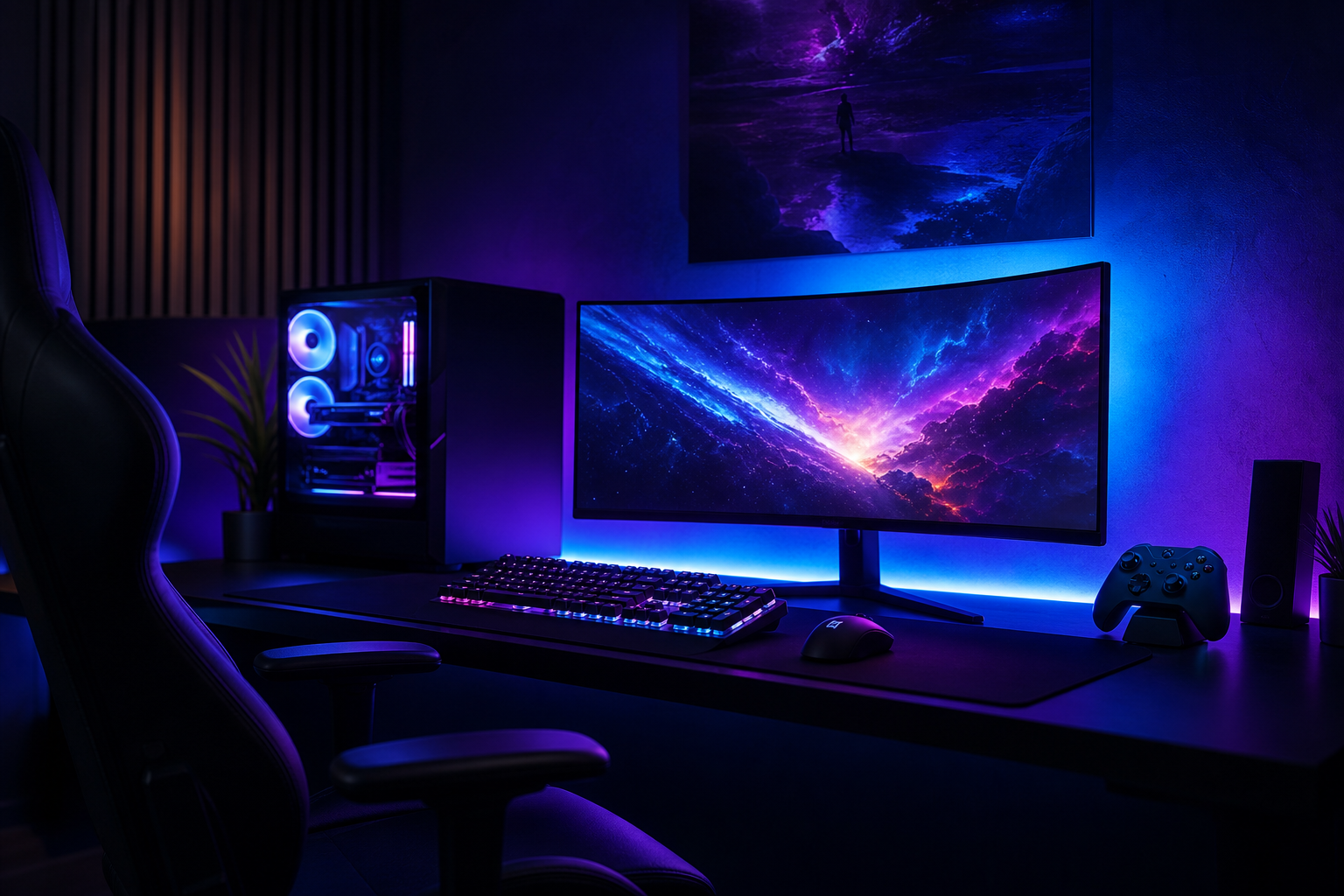 Modern gaming and esports setup
