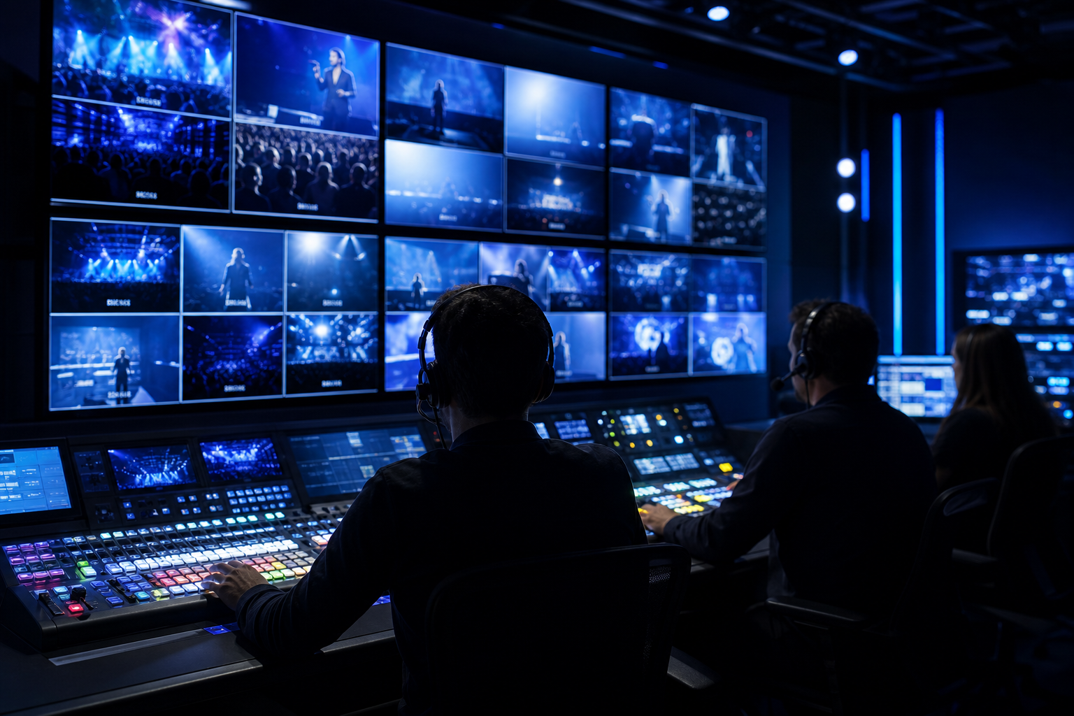Live broadcast production control room