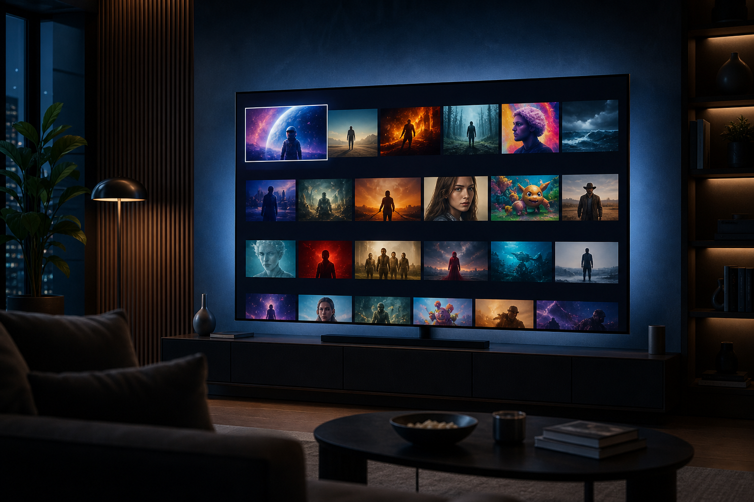 Smart TV displaying a streaming service interface
