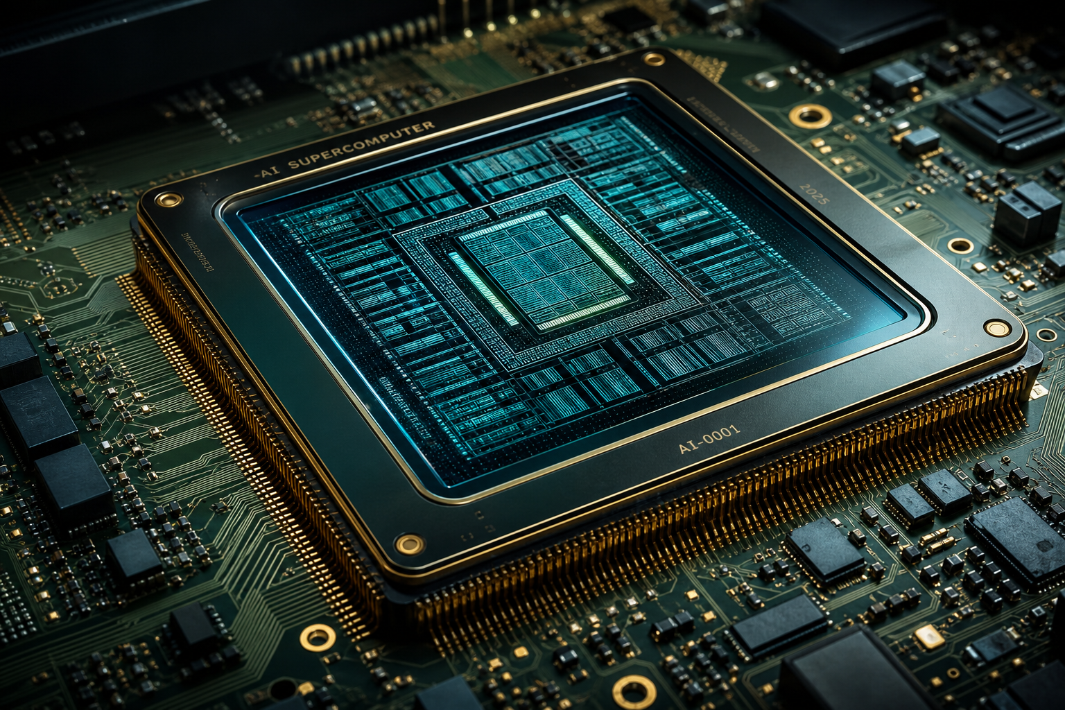 DreamChip AI supercomputer chip on a circuit board